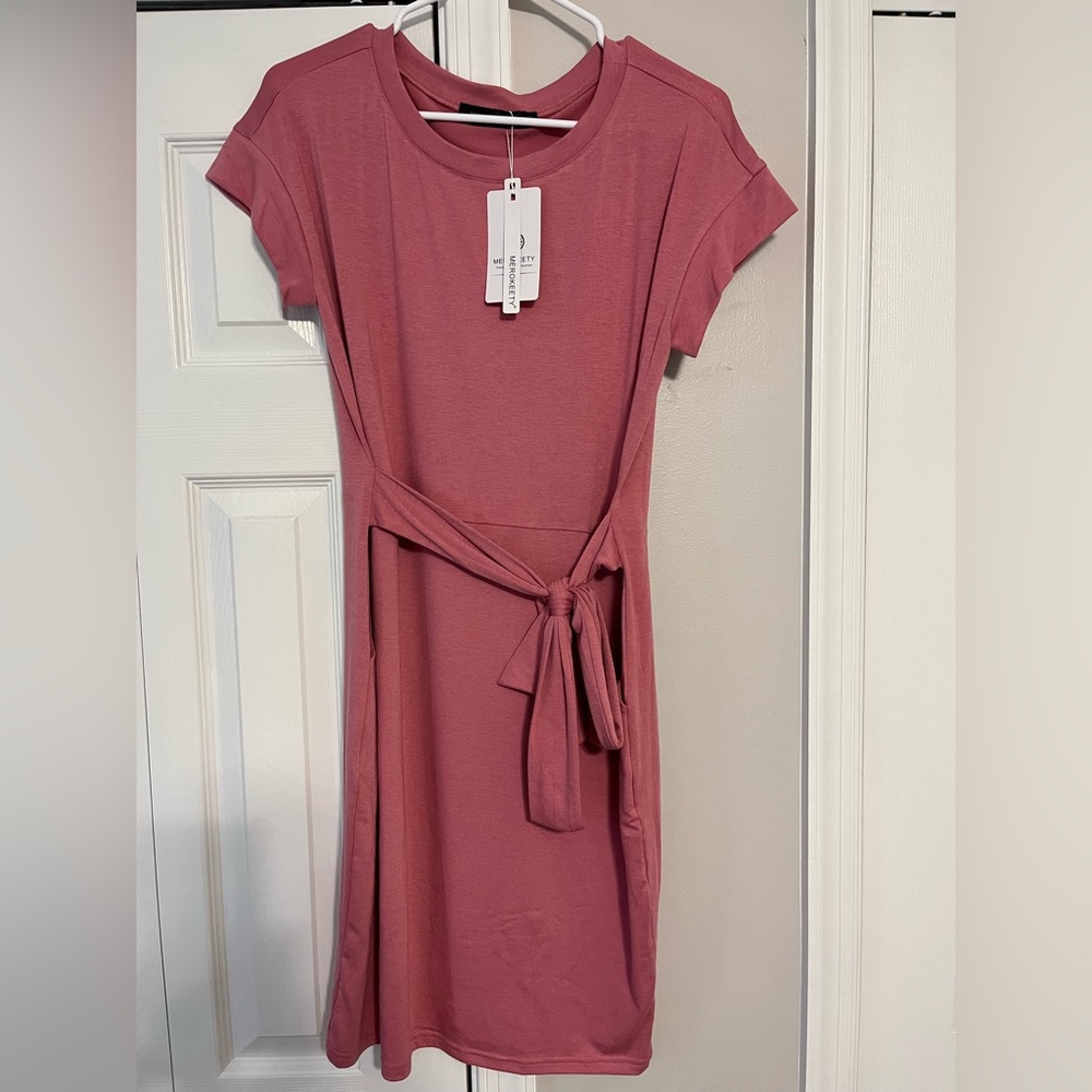Pink t-shirt dress